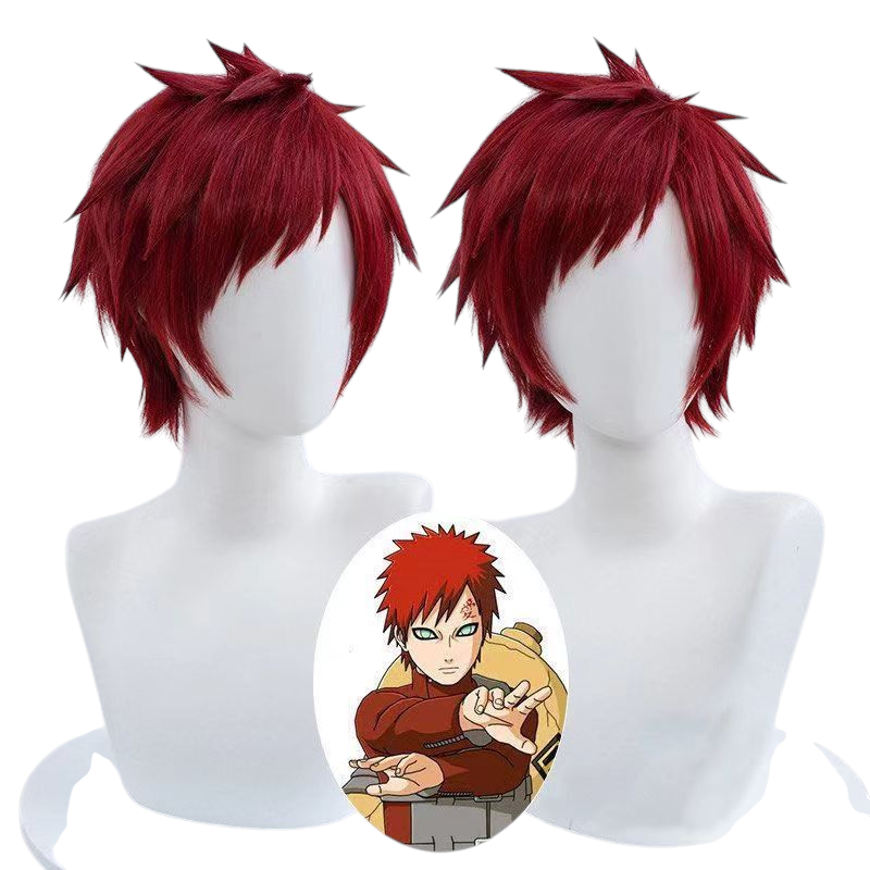 Light Gray Gaara (Kazekage) Cosplay Wig - Naruto Shippuden (Red Spiky) (FEVERCOS)