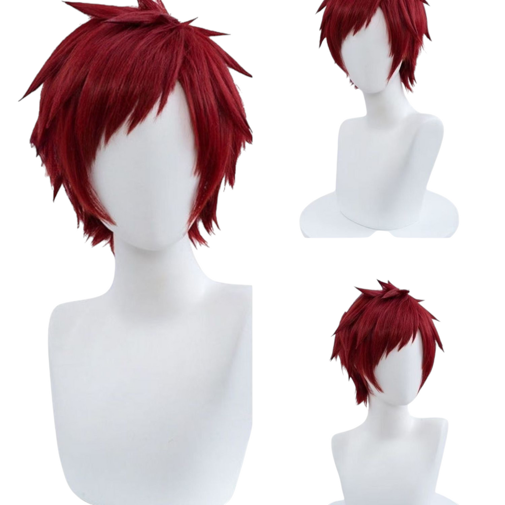 Dark Red Gaara (Kazekage) Cosplay Wig - Naruto Shippuden (Red Spiky) (FEVERCOS)