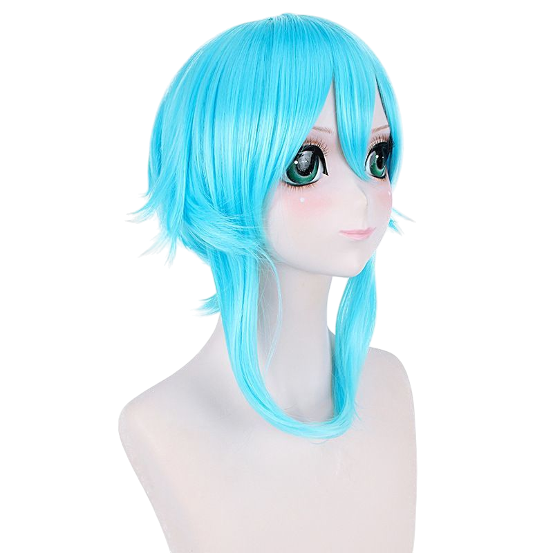 Sinon Cosplay Wig - Sword Art Online GGO (Blue Short) (FEVERCOS)