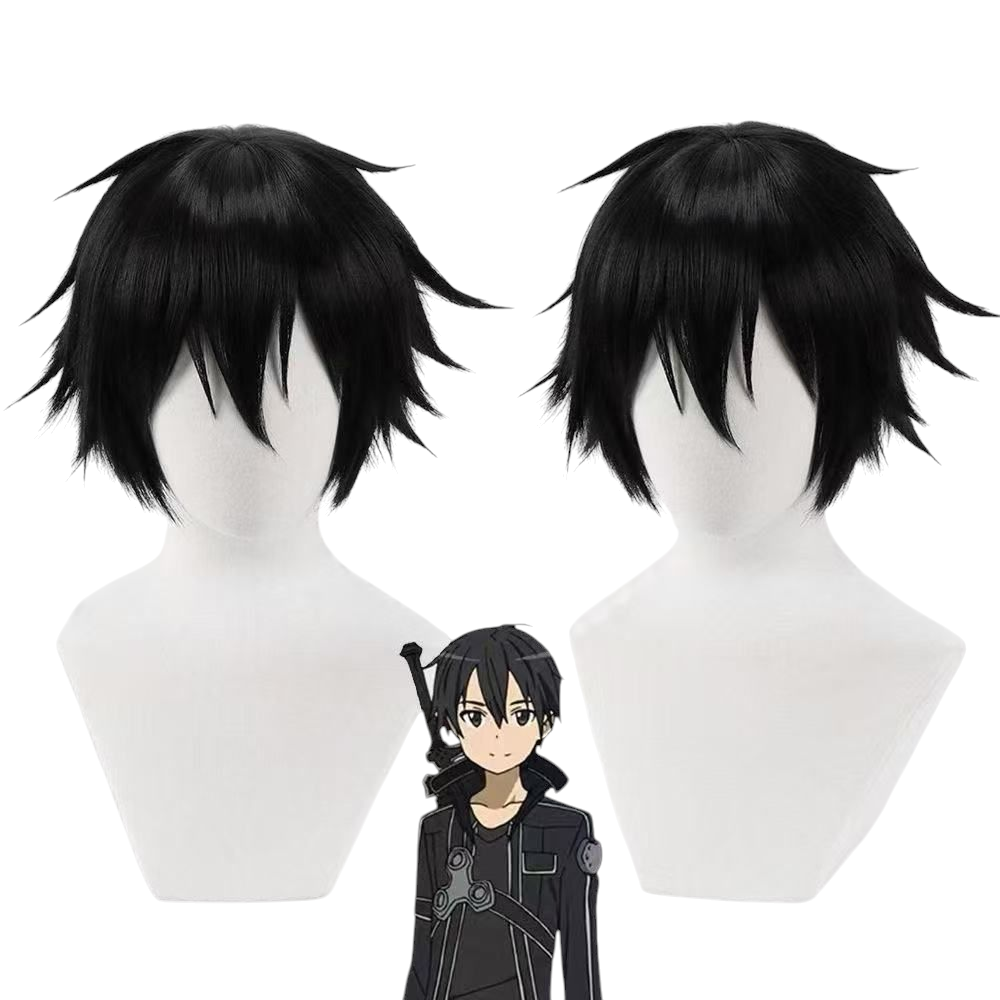Light Gray Kirito Cosplay Wig - Sword Art Online (Black Short) (FEVERCOS)