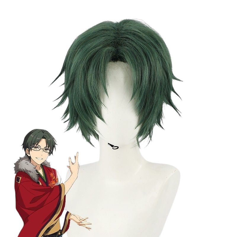 Dark Slate Gray Keito Hasumi Cosplay Wig - Ensemble Stars!! AKATSUKI (Forest Black) (FEVERCOS)