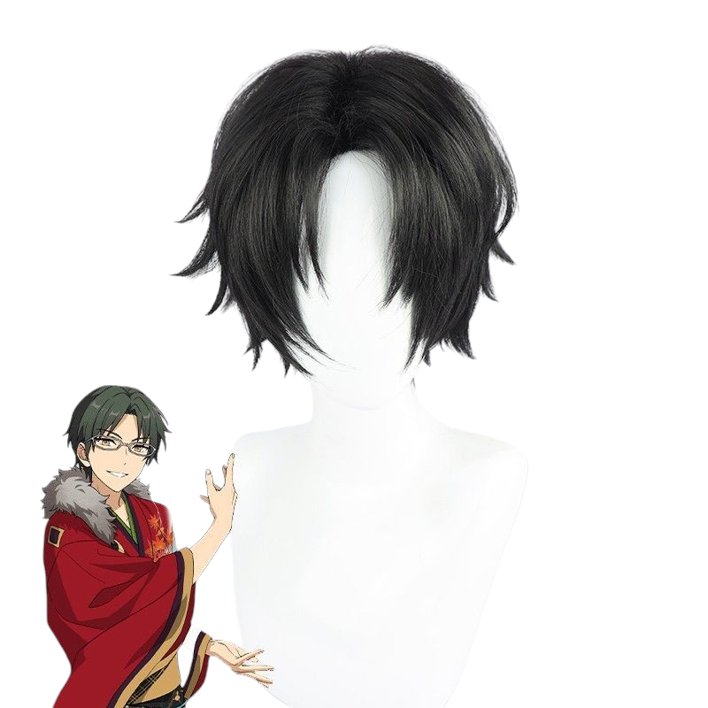 Beige Keito Hasumi Cosplay Wig - Ensemble Stars!! AKATSUKI (Forest Black) (FEVERCOS)