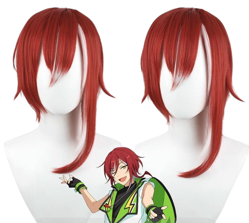Brown Natsume Sakasaki Cosplay Wig - Ensemble Stars!! Switch (Red/White Mesh) (FEVERCOS)