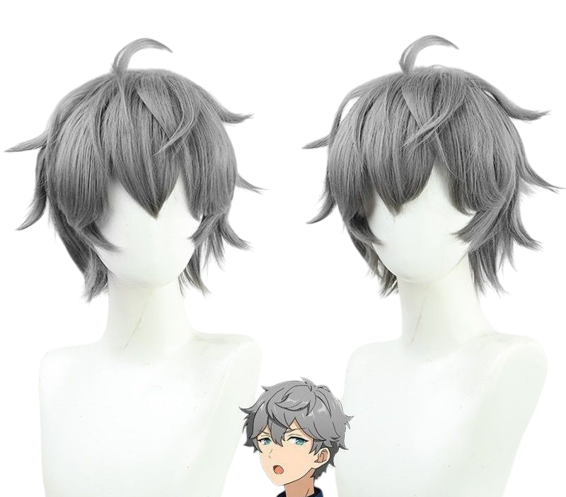 Beige Izumi Sena Cosplay Wig - Ensemble Stars!! Knights (Silver-Grey Wavy) (FEVERCOS)