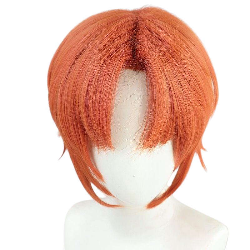 Coral Leo Tsukinaga Cosplay Wig - Ensemble Stars!! Knights (Orange Messy Ponytail) (FEVERCOS)