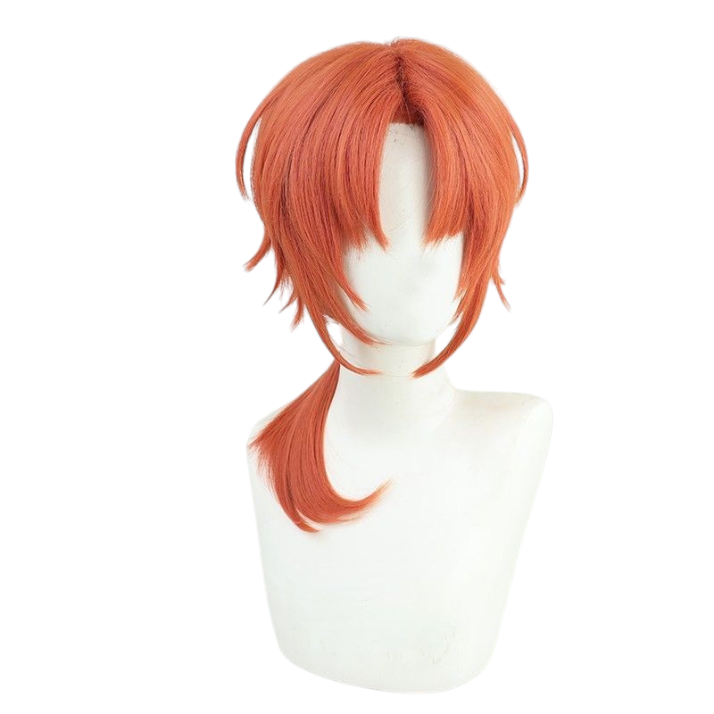 Beige Leo Tsukinaga Cosplay Wig - Ensemble Stars!! Knights (Orange Messy Ponytail) (FEVERCOS)