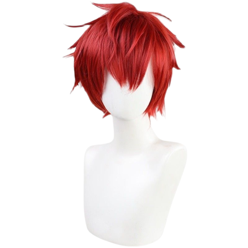 White Smoke Hiiro Amagi Cosplay Wig - Ensemble Stars!! ALKALOID (Red Spiky) (FEVERCOS)