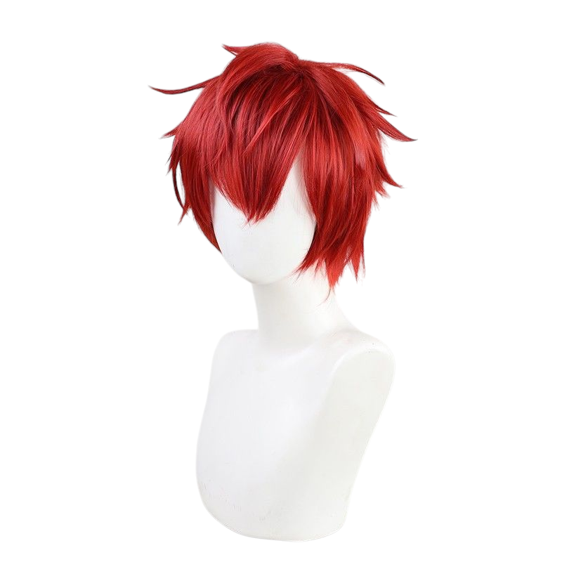 White Smoke Hiiro Amagi Cosplay Wig - Ensemble Stars!! ALKALOID (Red Spiky) (FEVERCOS)