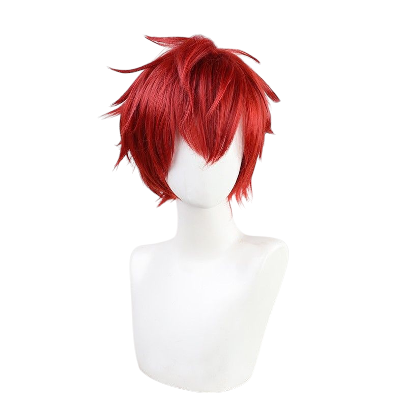 White Smoke Hiiro Amagi Cosplay Wig - Ensemble Stars!! ALKALOID (Red Spiky) (FEVERCOS)