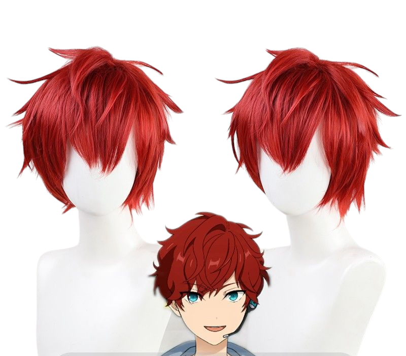 Brown Hiiro Amagi Cosplay Wig - Ensemble Stars!! ALKALOID (Red Spiky) (FEVERCOS)