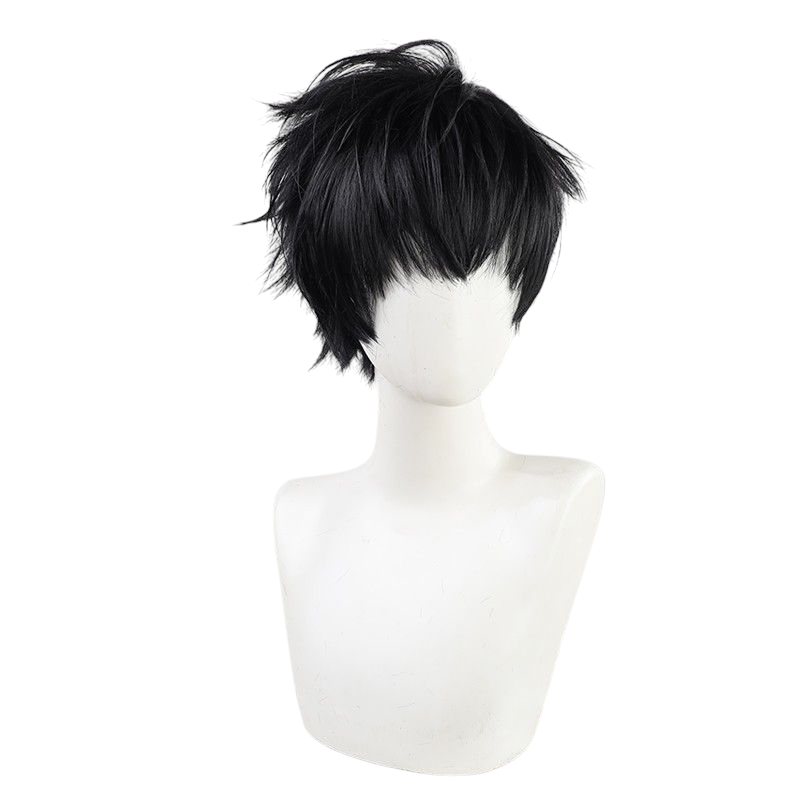 Beige Lennox Cosplay Wig - Promise of Wizard / Mahoyaku (Black/Dark Blue Spiky) (FEVERCOS)