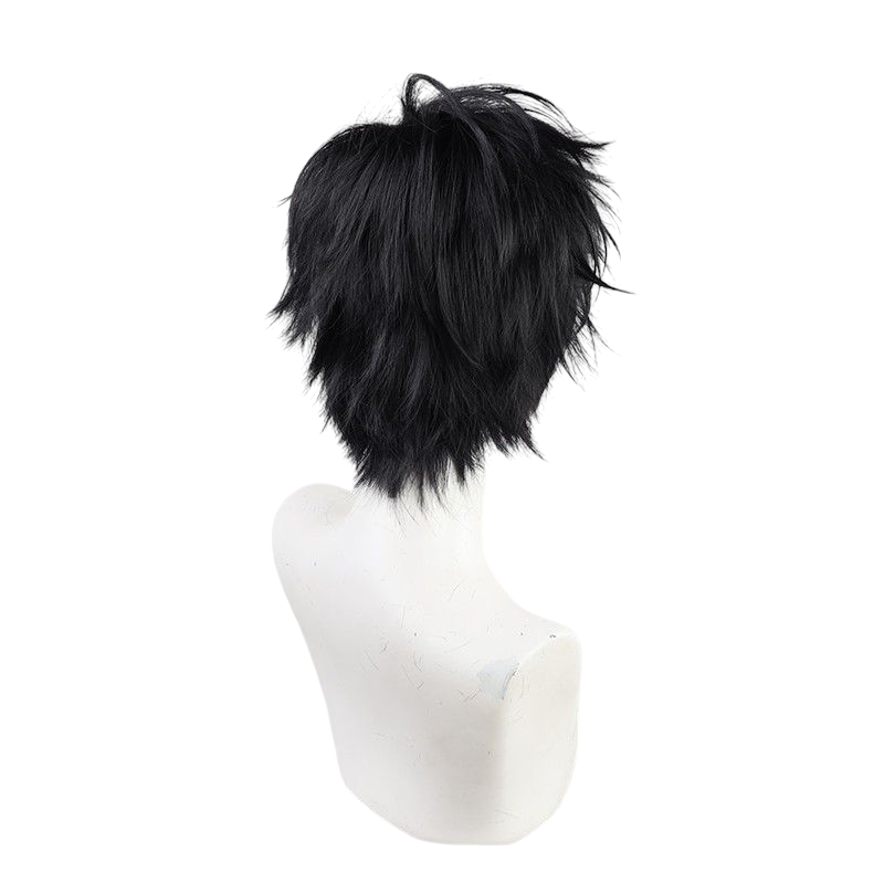 Dark Slate Gray Lennox Cosplay Wig - Promise of Wizard / Mahoyaku (Black/Dark Blue Spiky) (FEVERCOS)