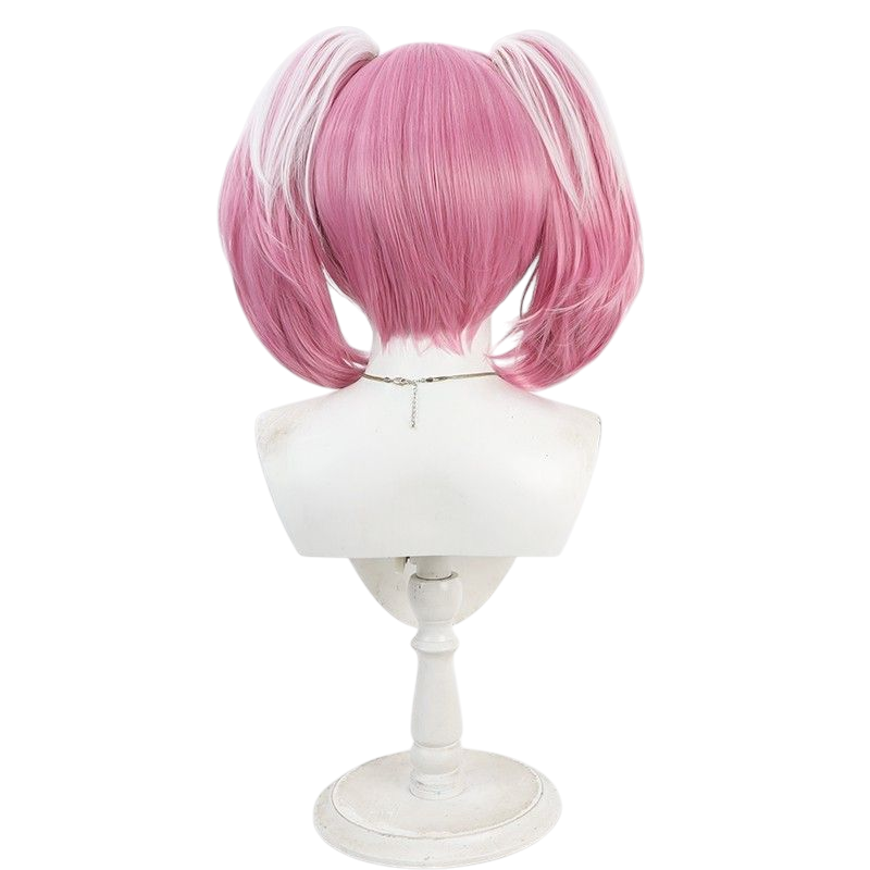 Light Gray Dudu (OwO) Cosplay Wig - Path to Nowhere (Pink/White Twin Tails) (FEVERCOS)