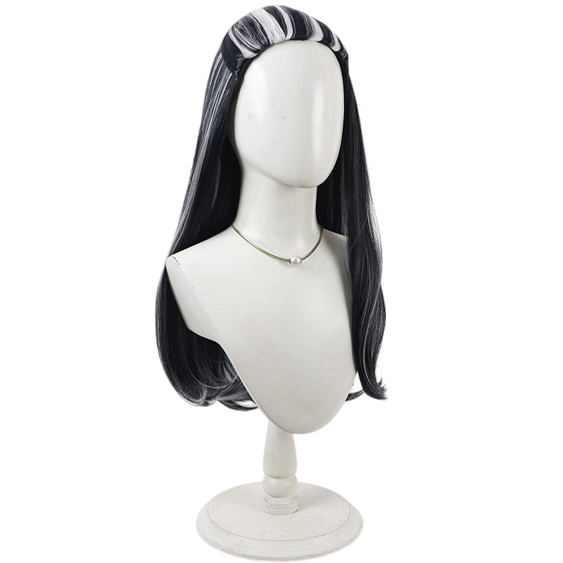 Dark Slate Gray Frankie Stein Cosplay Wig - Monster High (Black/White Streaks) (FEVERCOS)