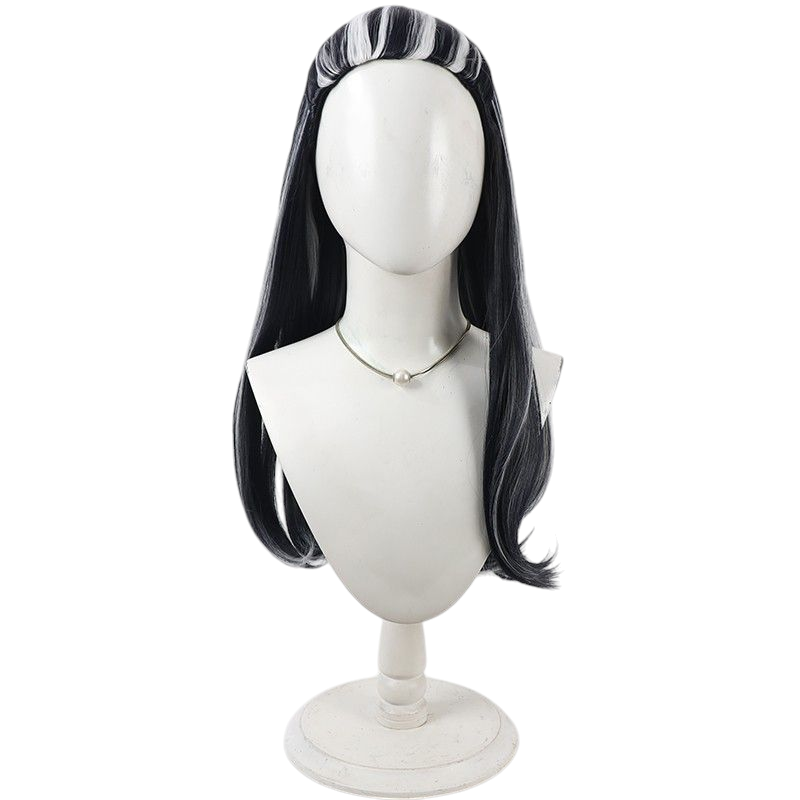 Dark Slate Gray Frankie Stein Cosplay Wig - Monster High (Black/White Streaks) (FEVERCOS)