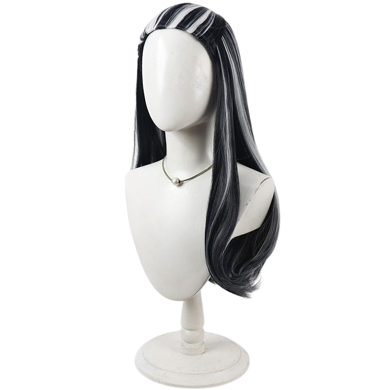 Dark Slate Gray Frankie Stein Cosplay Wig - Monster High (Black/White Streaks) (FEVERCOS)