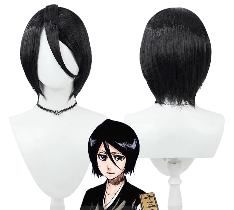 Lavender Rukia Kuchiki (TYBW) Cosplay Wig - Bleach (Short Black Bob) (FEVERCOS)