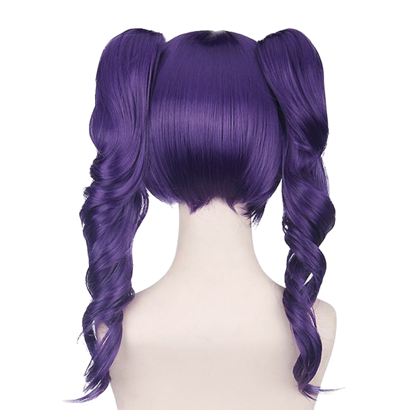Dark Slate Blue Katen Kyokotsu (Spirit) Cosplay Wig - Bleach (Dark Plum Curly) (FEVERCOS)