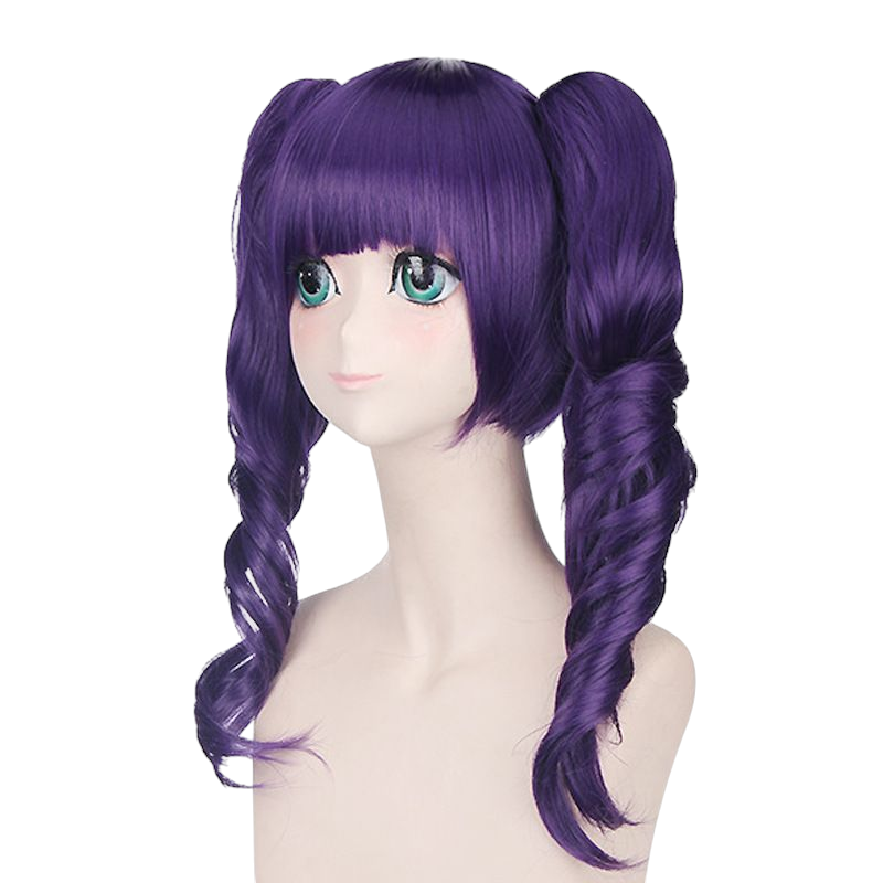 Light Gray Katen Kyokotsu (Spirit) Cosplay Wig - Bleach (Dark Plum Curly) (FEVERCOS)