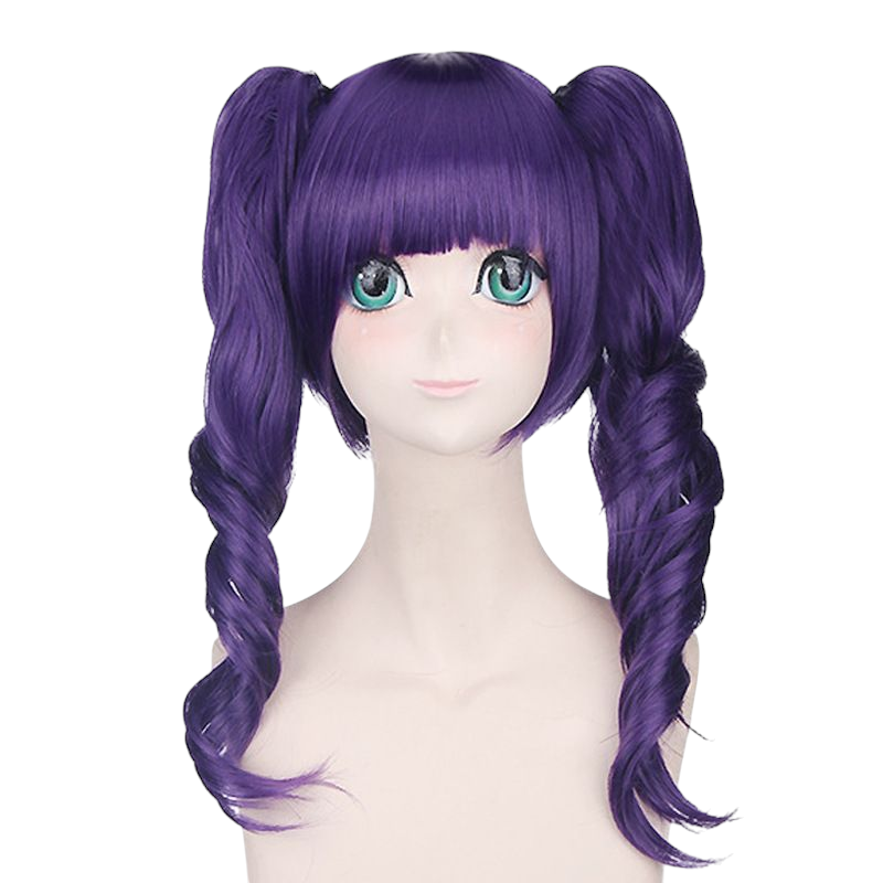 Antique White Katen Kyokotsu (Spirit) Cosplay Wig - Bleach (Dark Plum Curly) (FEVERCOS)