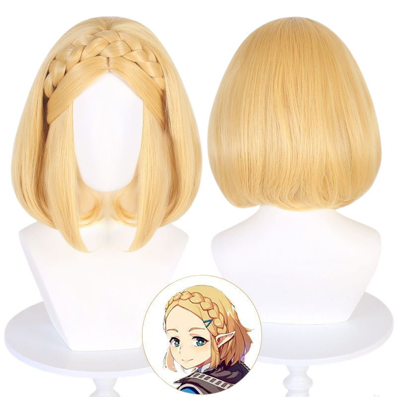 Bisque Princess Zelda Cosplay Wig - Legend of Zelda: TotK (Short Bob) (FEVERCOS)