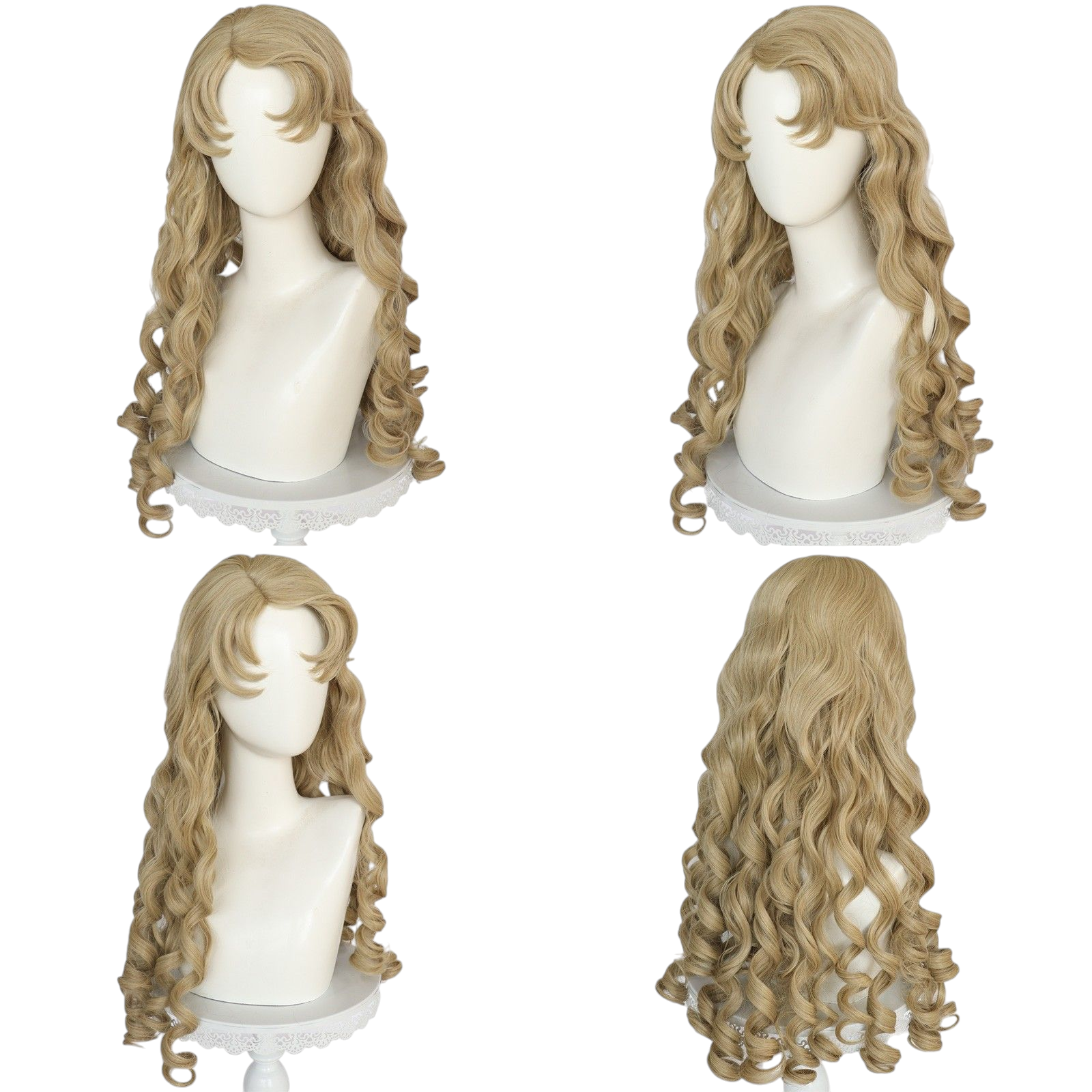 Rosy Brown Aurora (Sleeping Beauty) Cosplay Wig - Disney (Golden Curls) (FEVERCOS)