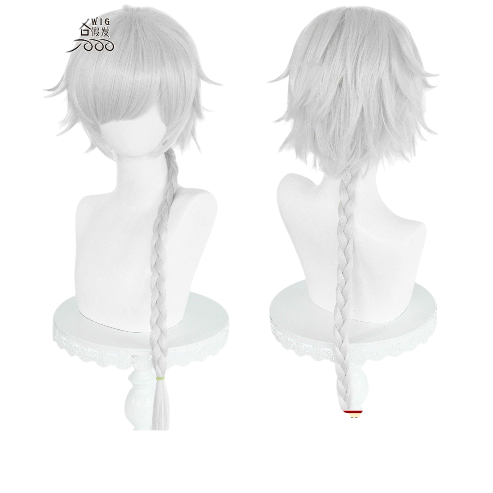 Light Gray Nikolai Gogol Cosplay Wig - Bungo Stray Dogs (Silver Braid) (FEVERCOS)