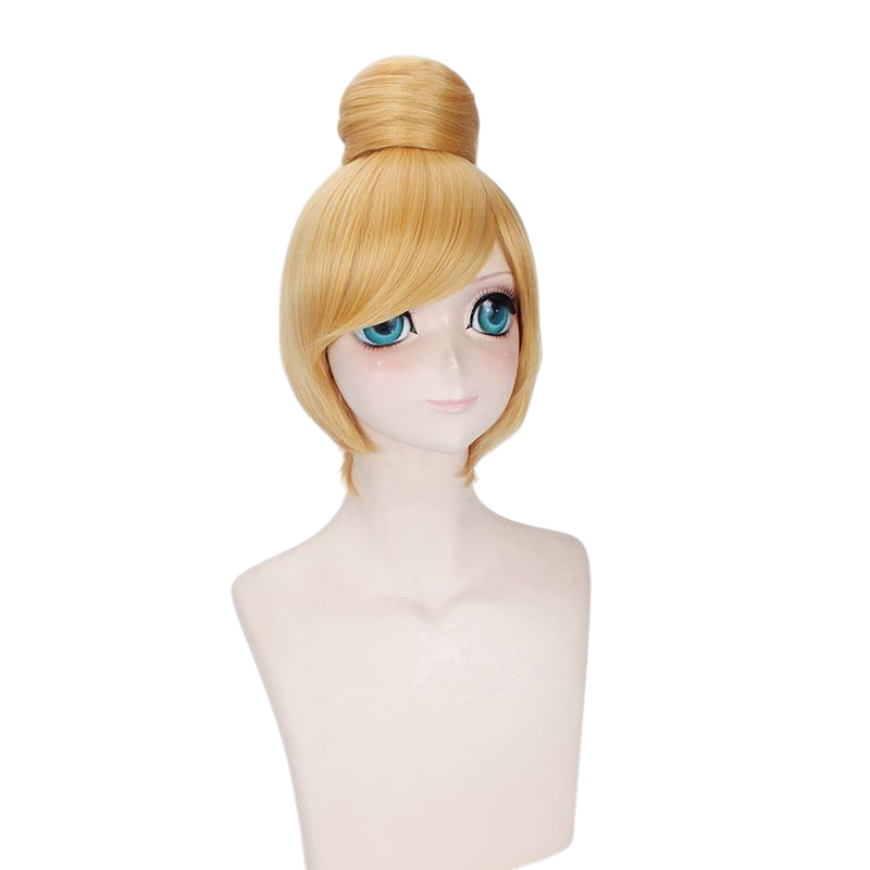 Light Gray Tinkerbell Cosplay Wig - Disney Fairies (Blonde Bun) (FEVERCOS)