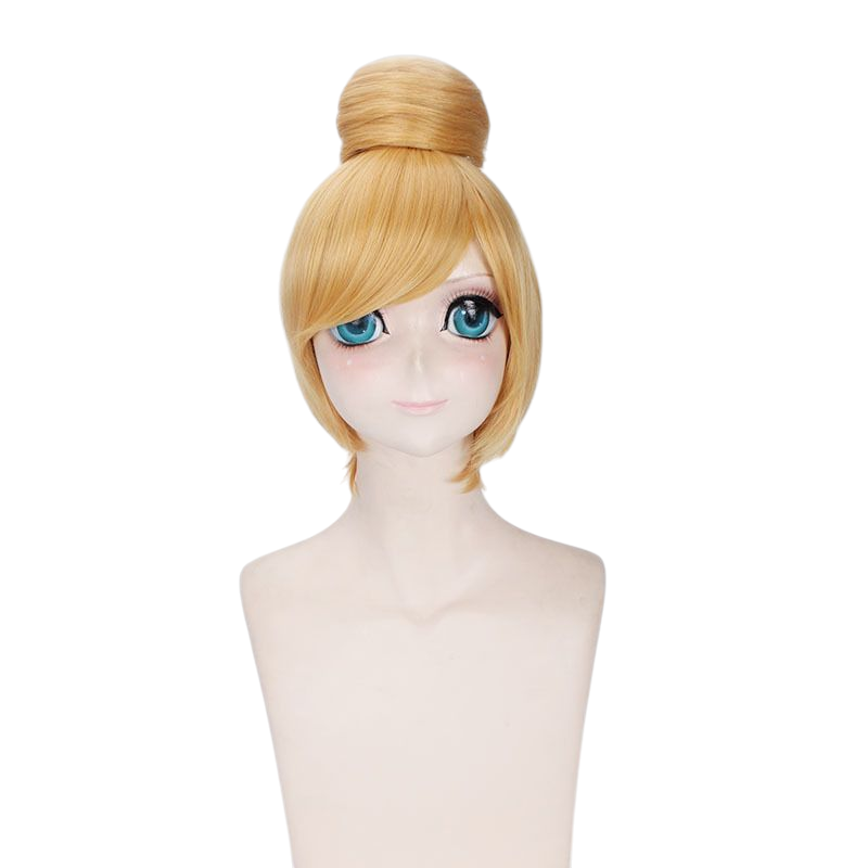 Light Gray Tinkerbell Cosplay Wig - Disney Fairies (Blonde Bun) (FEVERCOS)