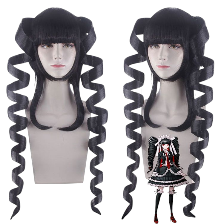 Gray Celestia Ludenberg Cosplay Wig - Danganronpa (Black Drills) (FEVERCOS)
