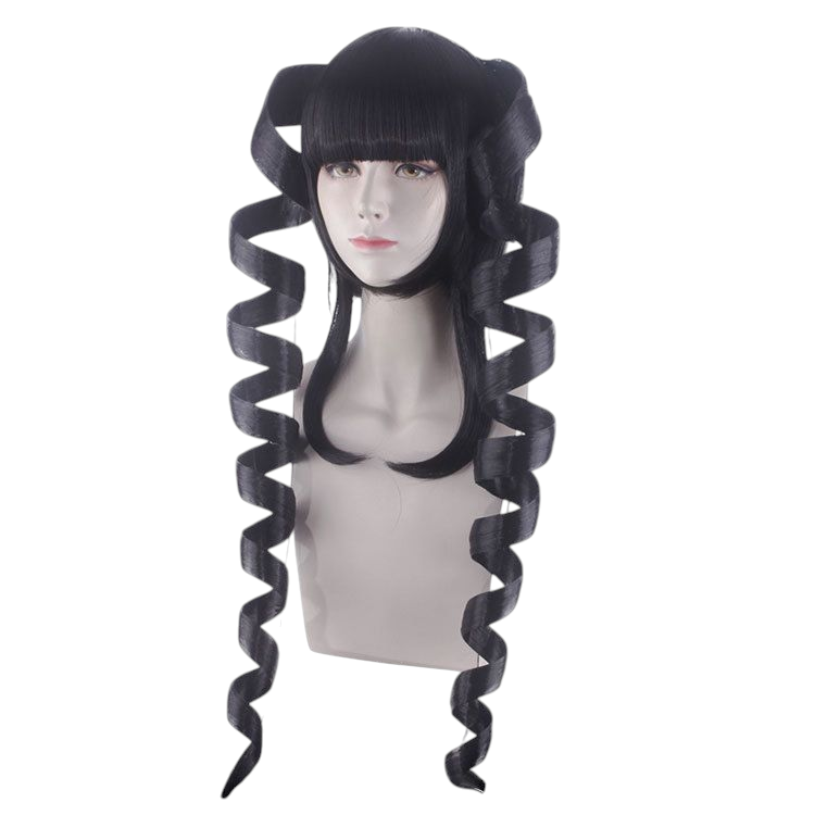 Dark Slate Gray Celestia Ludenberg Cosplay Wig - Danganronpa (Black Drills) (FEVERCOS)