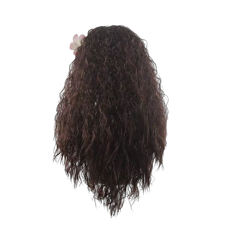 Dark Slate Gray Moana Cosplay Wig - Disney (Long Wavy Black) (FEVERCOS)