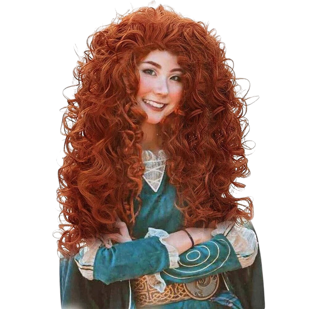 Saddle Brown Merida Cosplay Wig - Brave (Orange Afro/Curls) (FEVERCOS)