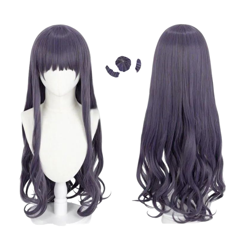 Dark Slate Gray Tomoyo Daidouji Cosplay Wig - Cardcaptor Sakura (Grey-Purple Wavy) (FEVERCOS)