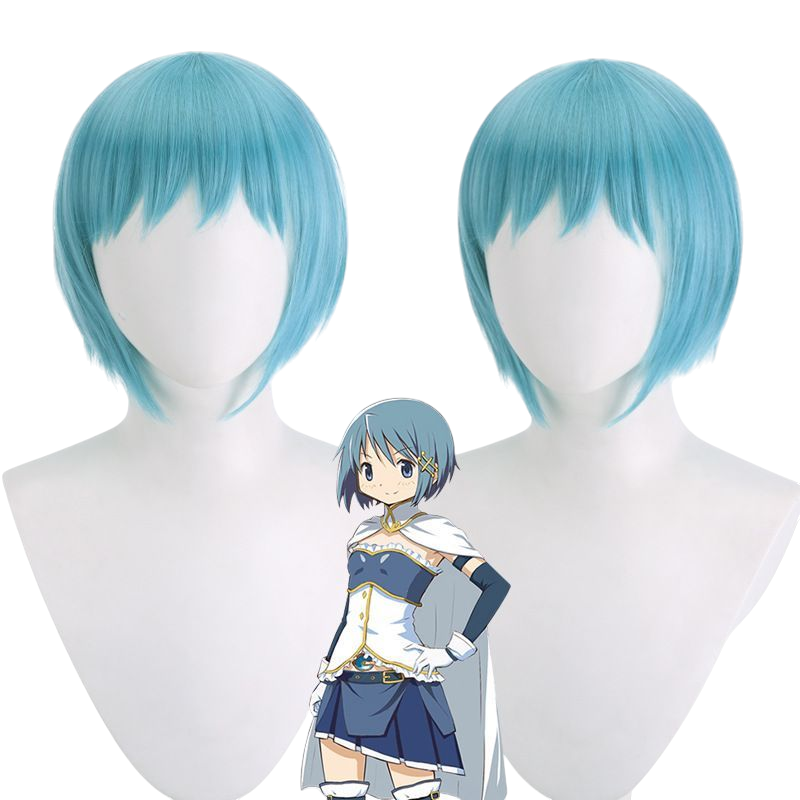Light Gray Sayaka Miki Cosplay Wig - Madoka Magica (Blue Short) (FEVERCOS)