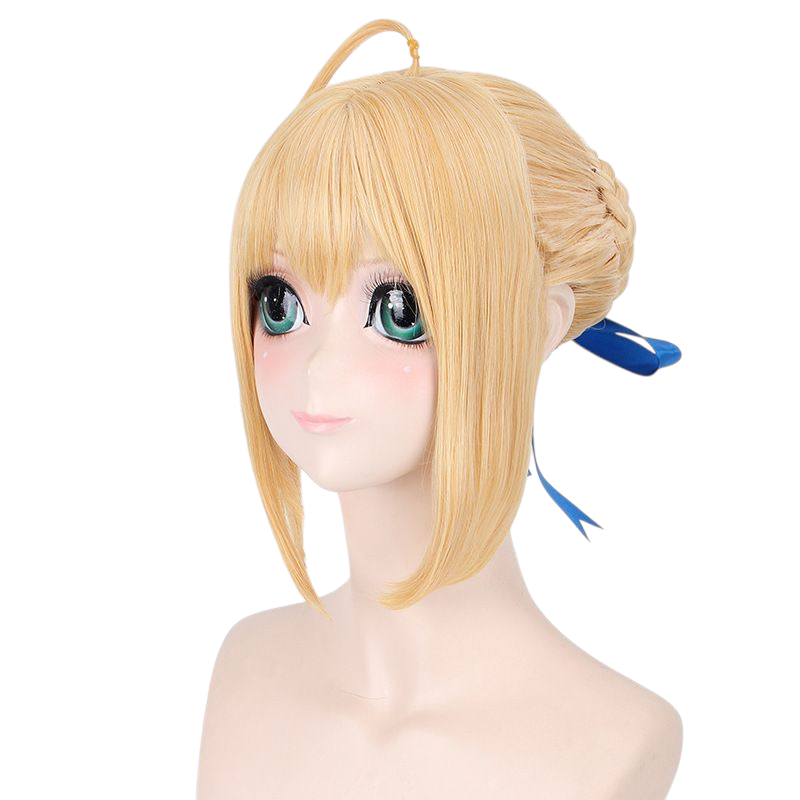 Wheat Saber Alter (Salter) Cosplay Wig - Fate/Stay Night  FGO (Pale Blonde Bun) (FEVERCOS)