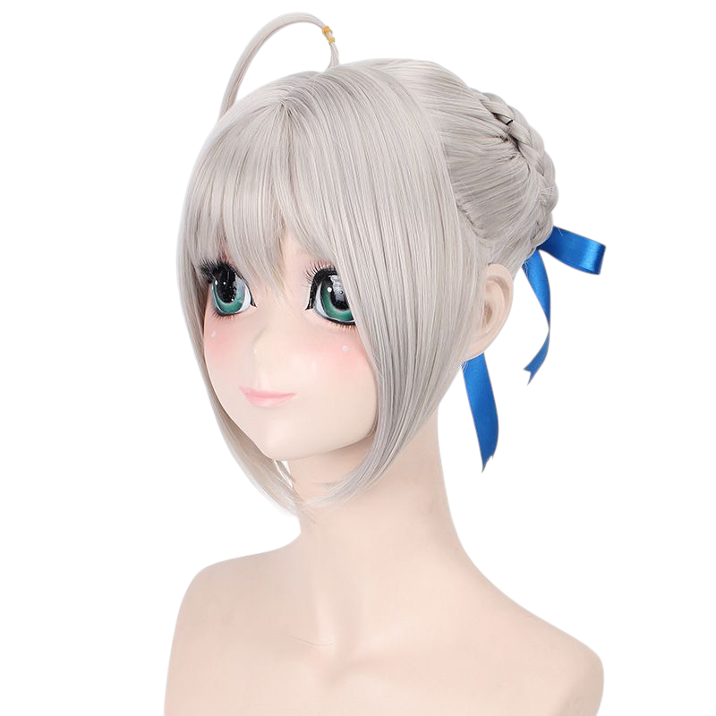Light Gray Saber Alter (Salter) Cosplay Wig - Fate/Stay Night  FGO (Pale Blonde Bun) (FEVERCOS)