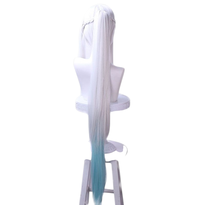 Light Gray Morgan le Fay (Berserker) Cosplay Wig - FGO (Blonde Ponytails/Veil) (FEVERCOS)