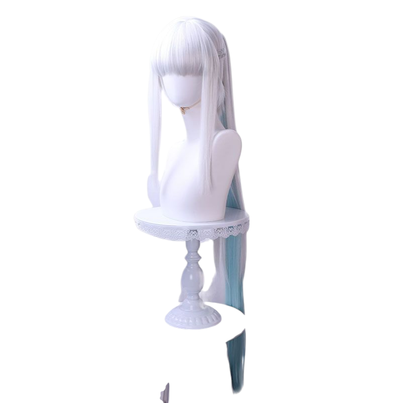 Light Gray Morgan le Fay (Berserker) Cosplay Wig - FGO (Blonde Ponytails/Veil) (FEVERCOS)