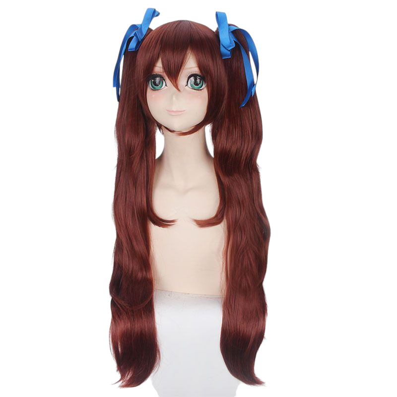 Light Gray Rin Tohsaka Cosplay Wig - Fate/Stay Night (Dark Brown Twin Tails) (FEVERCOS)