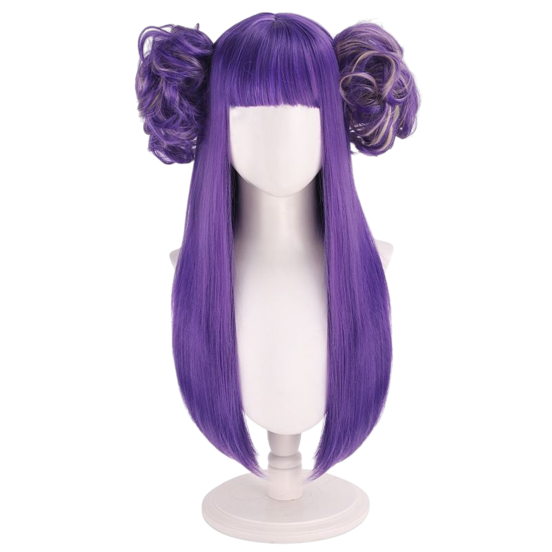 Dark Slate Blue Nitocris Cosplay Wig - FGO (Purple Buns/Medjed) (FEVERCOS)