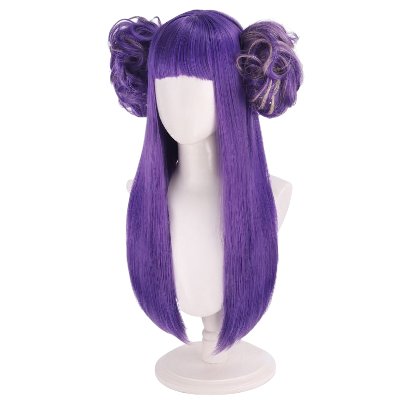 Dark Slate Blue Nitocris Cosplay Wig - FGO (Purple Buns/Medjed) (FEVERCOS)