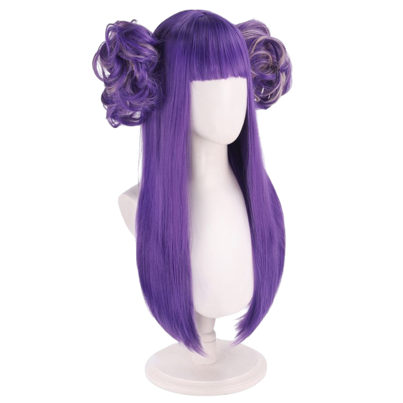 Dark Slate Blue Nitocris Cosplay Wig - FGO (Purple Buns/Medjed) (FEVERCOS)