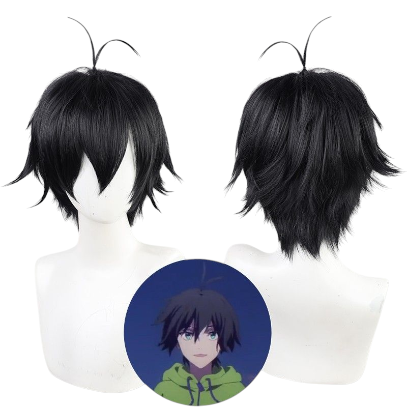 Dark Slate Gray Miya Chinen Cosplay Wig - SK8 the Infinity (Black/Short) (FEVERCOS)