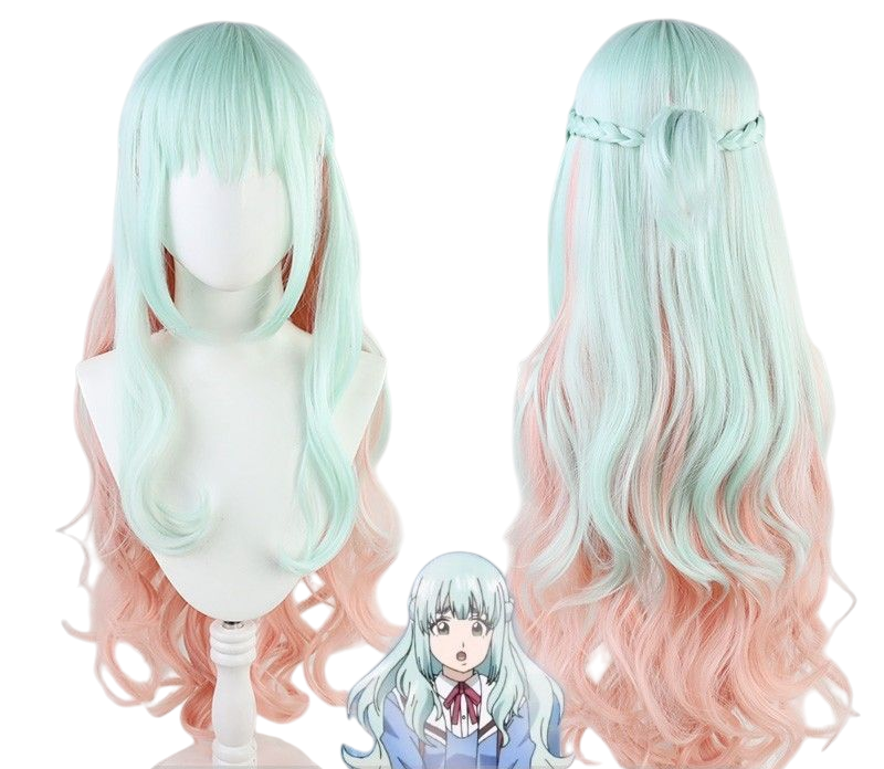Light Gray Kuon Shinzaki Cosplay Wig - High-Rise Invasion Gradient Curls (FEVERCOS)