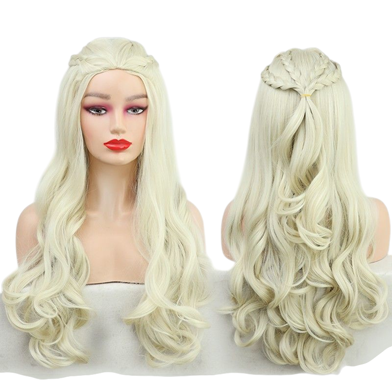 Gray Daenerys Targaryen Cosplay Wig - Game of Thrones (Platinum Braids) (FEVERCOS)