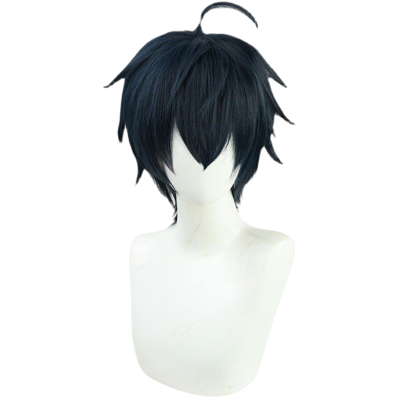 White Smoke Takt Asahina Cosplay Wig - Takt Op. Destiny (Navy Blue Messy) (FEVERCOS)