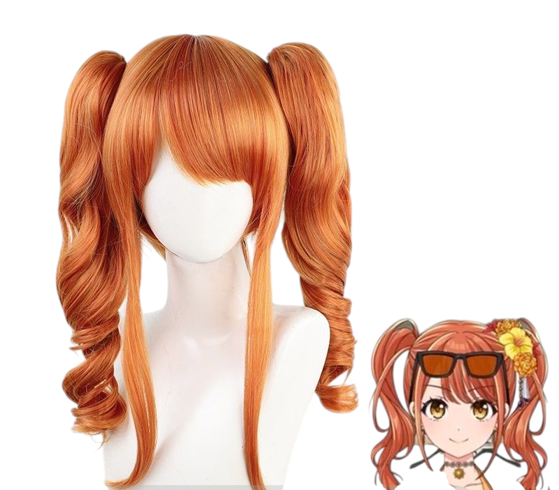 Chocolate Rika Seto Cosplay Wig - D4DJ Merm4id (Blonde/Pink Twin Tails) (FEVERCOS)