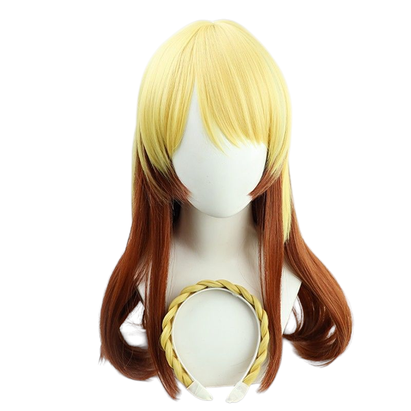 Wheat Rinku Aimoto Cosplay Wig - D4DJ Happy Around! (Orange/Brown Loops) (FEVERCOS)