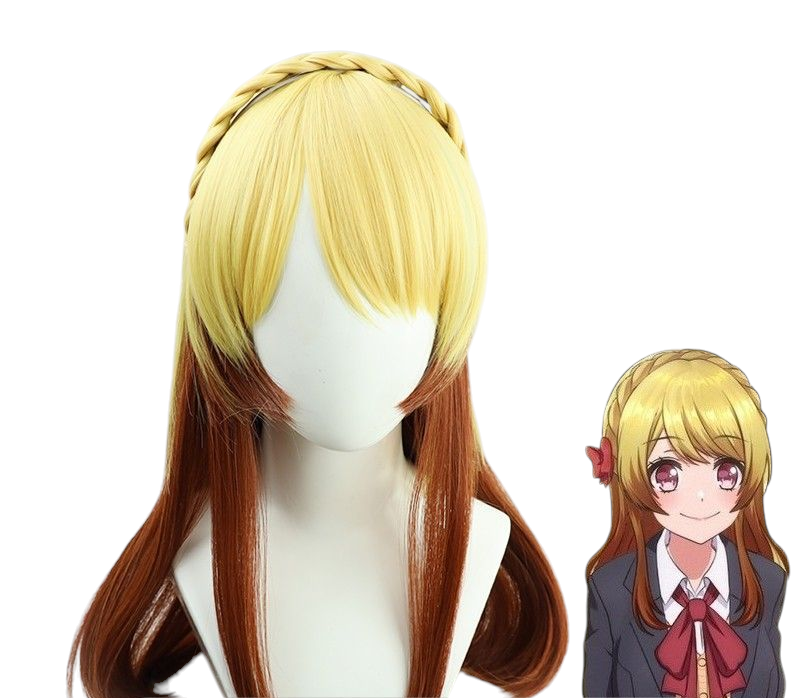 Wheat Rinku Aimoto Cosplay Wig - D4DJ Happy Around! (Orange/Brown Loops) (FEVERCOS)